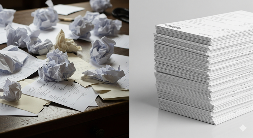 A loan application document stamped with a large red 'REJECTED' stamp.