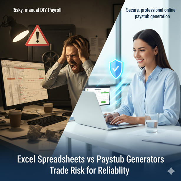 Woman holding an invoice in an office setting