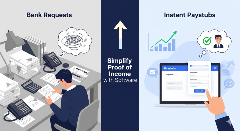 Woman holding an invoice in an office setting