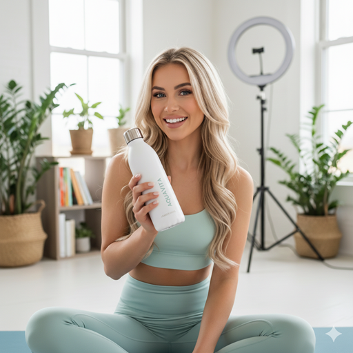 Woman holding an invoice in an office setting